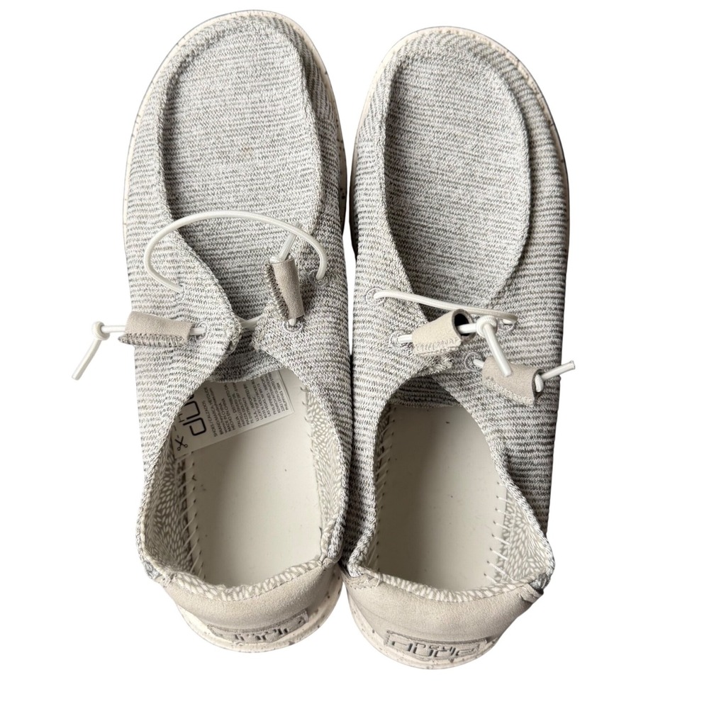 Hey Dude Wendy Stretch Cloud Grey White Marl Slip On Loafers Shoes Womens 7